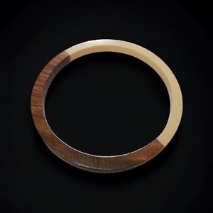 Natural Wood Semi Eternity bangle 3 inch